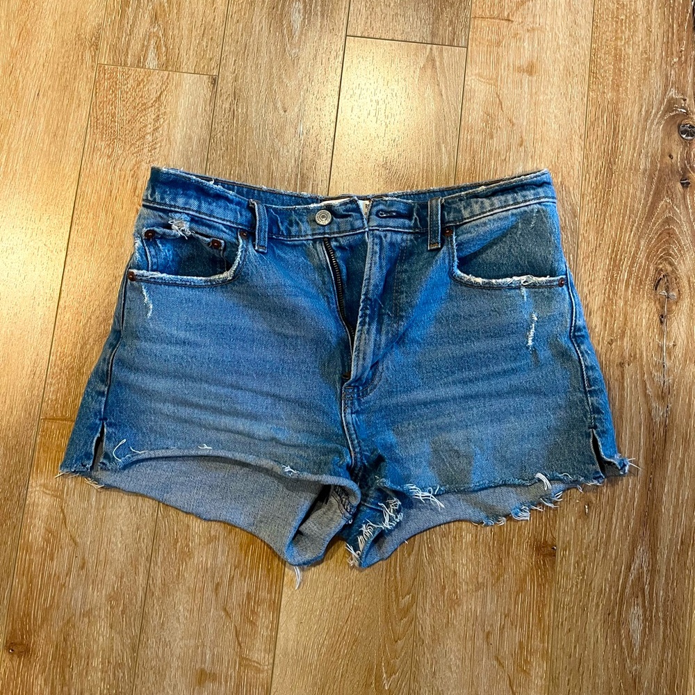 Abercrombie high-waisted jean shorts